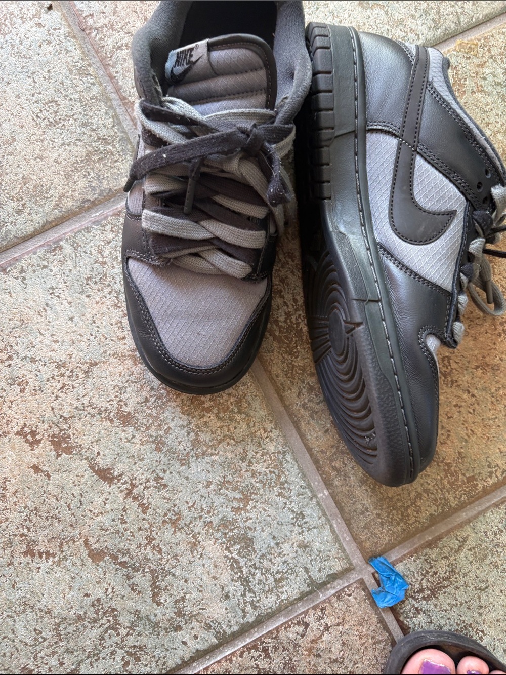 Nike Men’s Low-Top Sneakers in Gray and Black